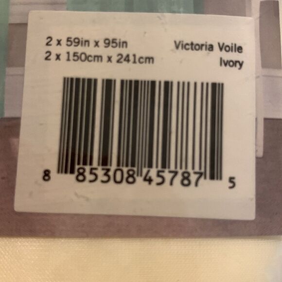 PairstoGo Victoria Voile Ivory rod pocket window panels.  Two packages available - Picture 8 of 10